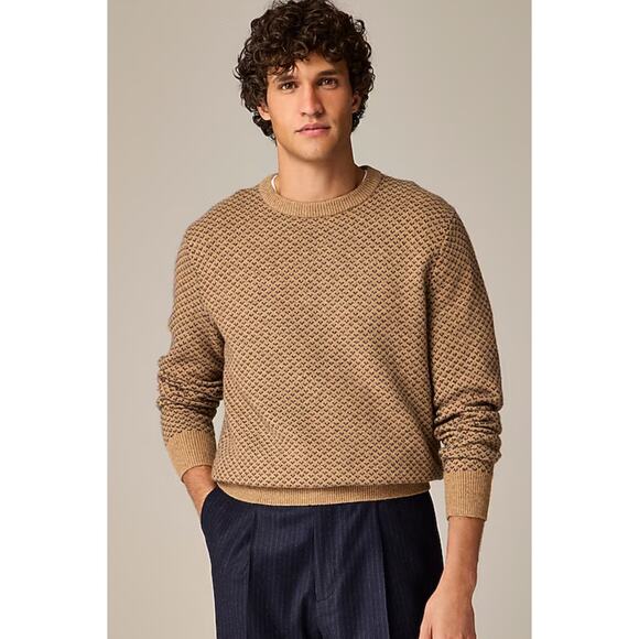 J. Crew Other - J. Crew Rugged Merino wool-blend Bird's-eye Crew Neck Sweater Preppy Sz M New